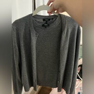 Theory 2 piece Cashmere Cardigan + Shell Top